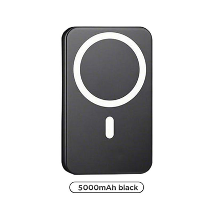 Magnetic Wireless Power Bank 5000Mah, Magsafe-Compatible Portable Charger, up to 15W Wireless Charging, USB-C PD up to 20W, Slim Mini Battery Pack for Iphone 12–17 & Qi Android Devices (Ring Included)