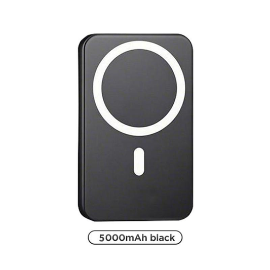 Magnetic Wireless Power Bank 5000Mah, Magsafe-Compatible Portable Charger, up to 15W Wireless Charging, USB-C PD up to 20W, Slim Mini Battery Pack for Iphone 12–17 & Qi Android Devices (Ring Included)