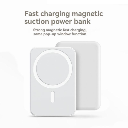 Magnetic Wireless Power Bank 5000Mah, Magsafe-Compatible Portable Charger, up to 15W Wireless Charging, USB-C PD up to 20W, Slim Mini Battery Pack for Iphone 12–17 & Qi Android Devices (Ring Included)
